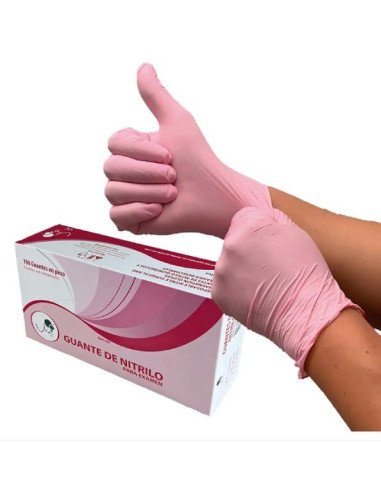 Guantes de Nitrilo rosados